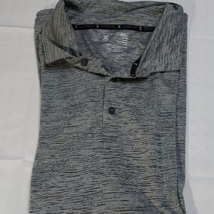 Xersion Men's Textured Gray & Black Polo Shirt Sz 4X